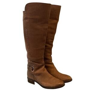 Vince Camuto Poppidal Leather Riding Boots | Taupe Brown, 7, Knee-High, $229 EUC